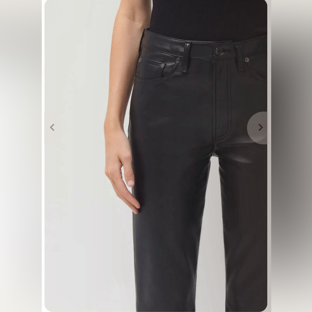 NWT AGOLDE Recycled Leather Mid Rise Relaxed fit Boot Cut Bootcut Pants Trousers - Picture 12 of 16